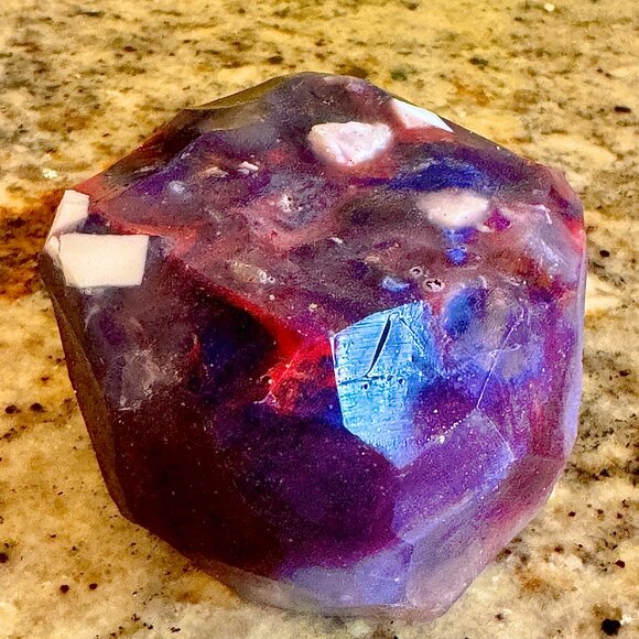 Crystal Soaps, Set 3 Jumbo Soaps, Rock Gem Soap Bars 9oz ea. Handmade Gift, Soap - Picture 11 of 15